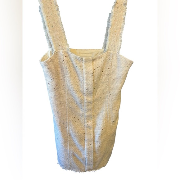 House of Harlow 1960 Ivory Tweed Sleeveless Mini Dress | Size M - Picture 5 of 8